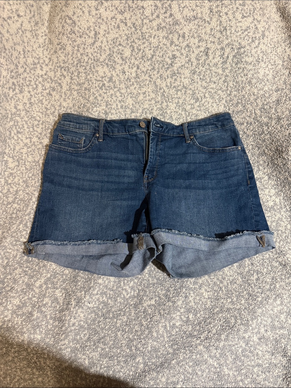 Jessica Simpson Dark Blue Rolled-Hem Denim Shorts